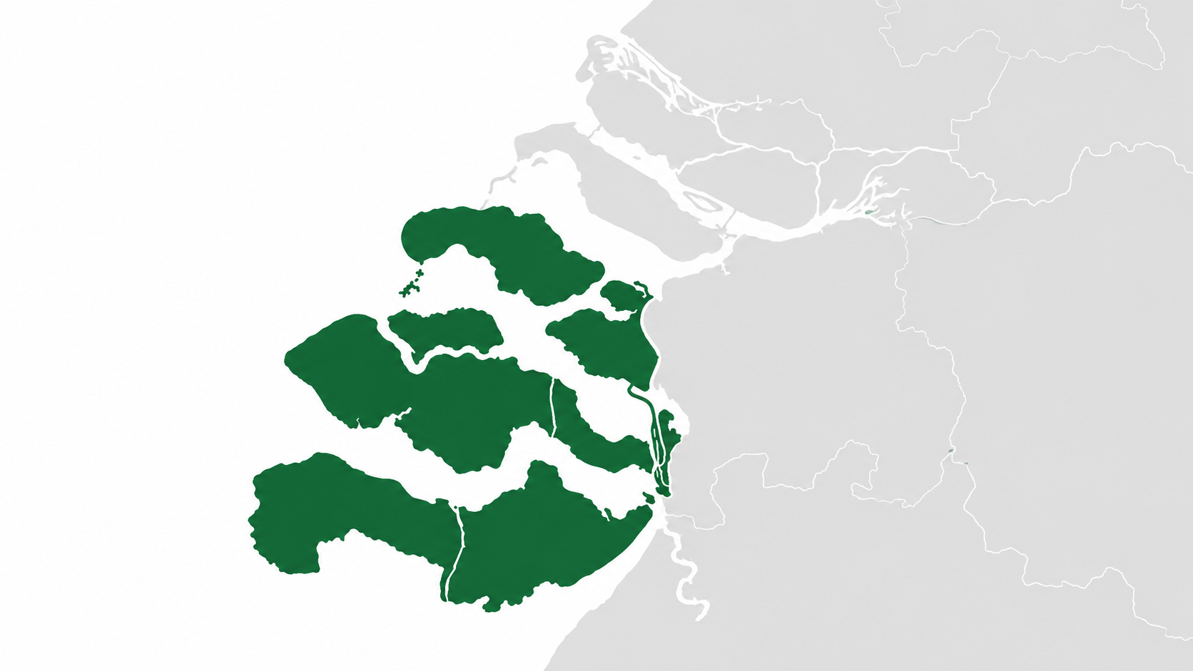 Geografische kaart van Zeeland